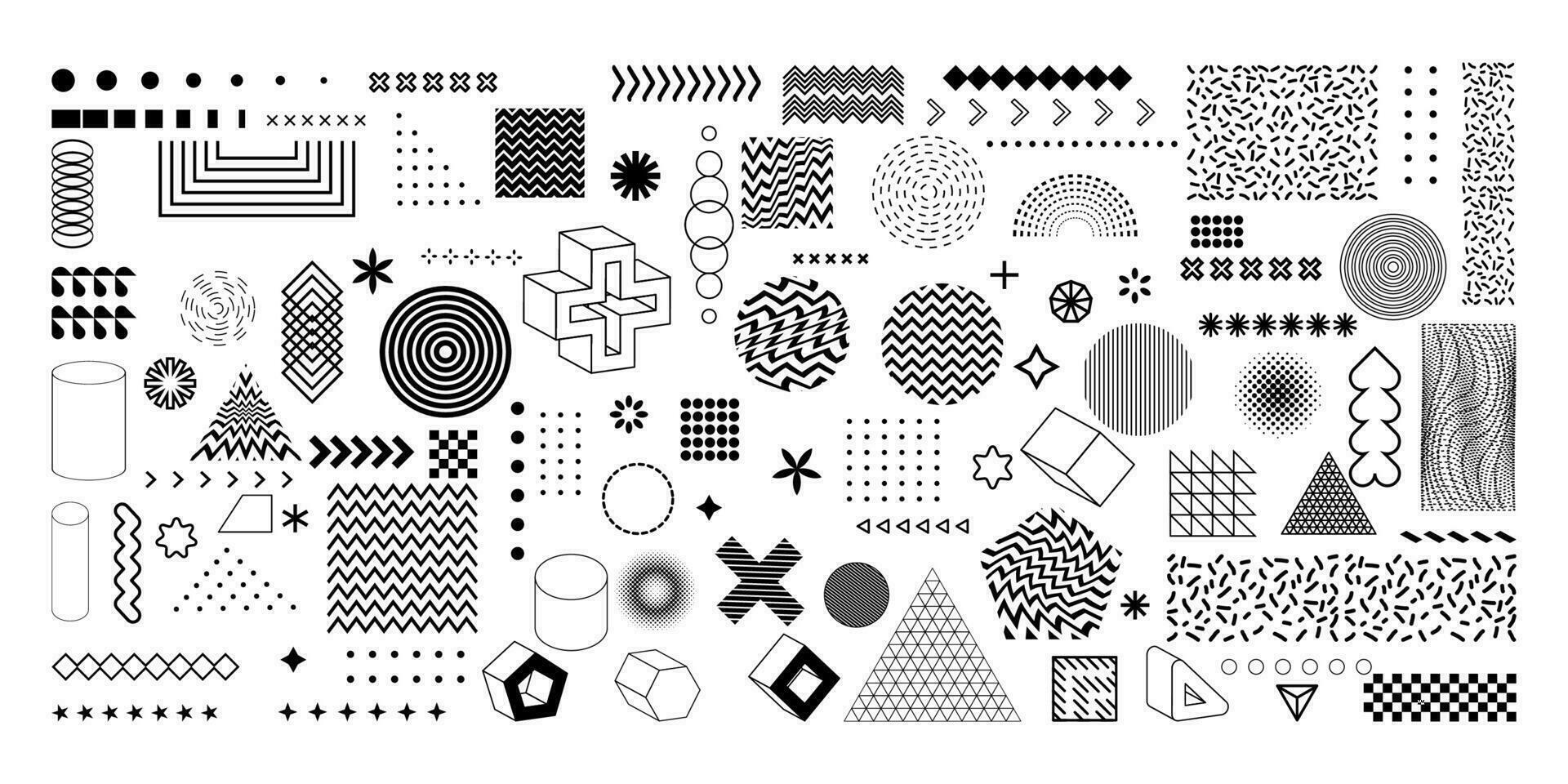 Big Set of Geometric Shapes Elements vector