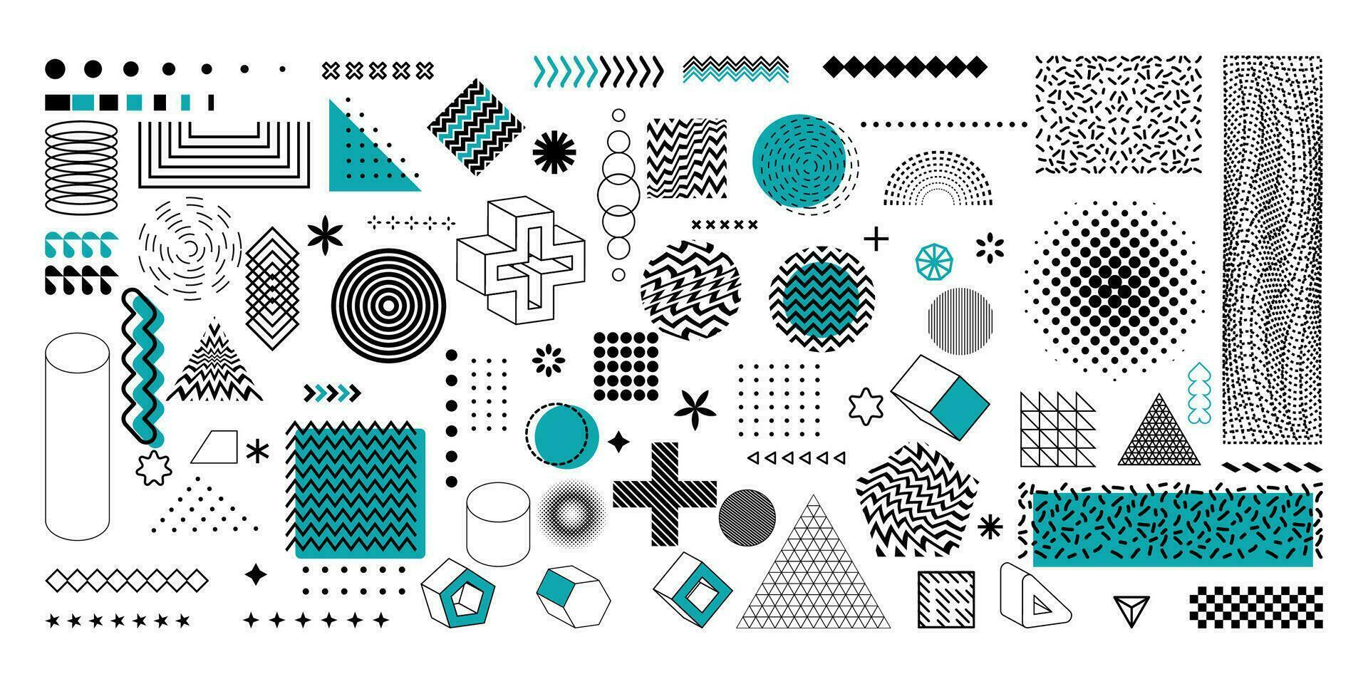 Big Set of Geometric Shapes Elements vector