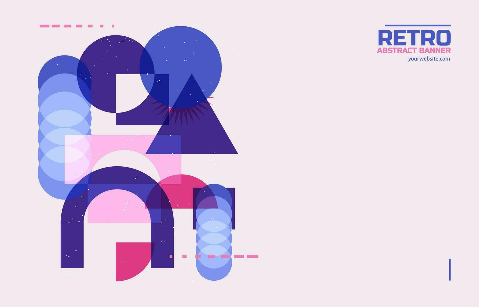 retro risograph banner design vector