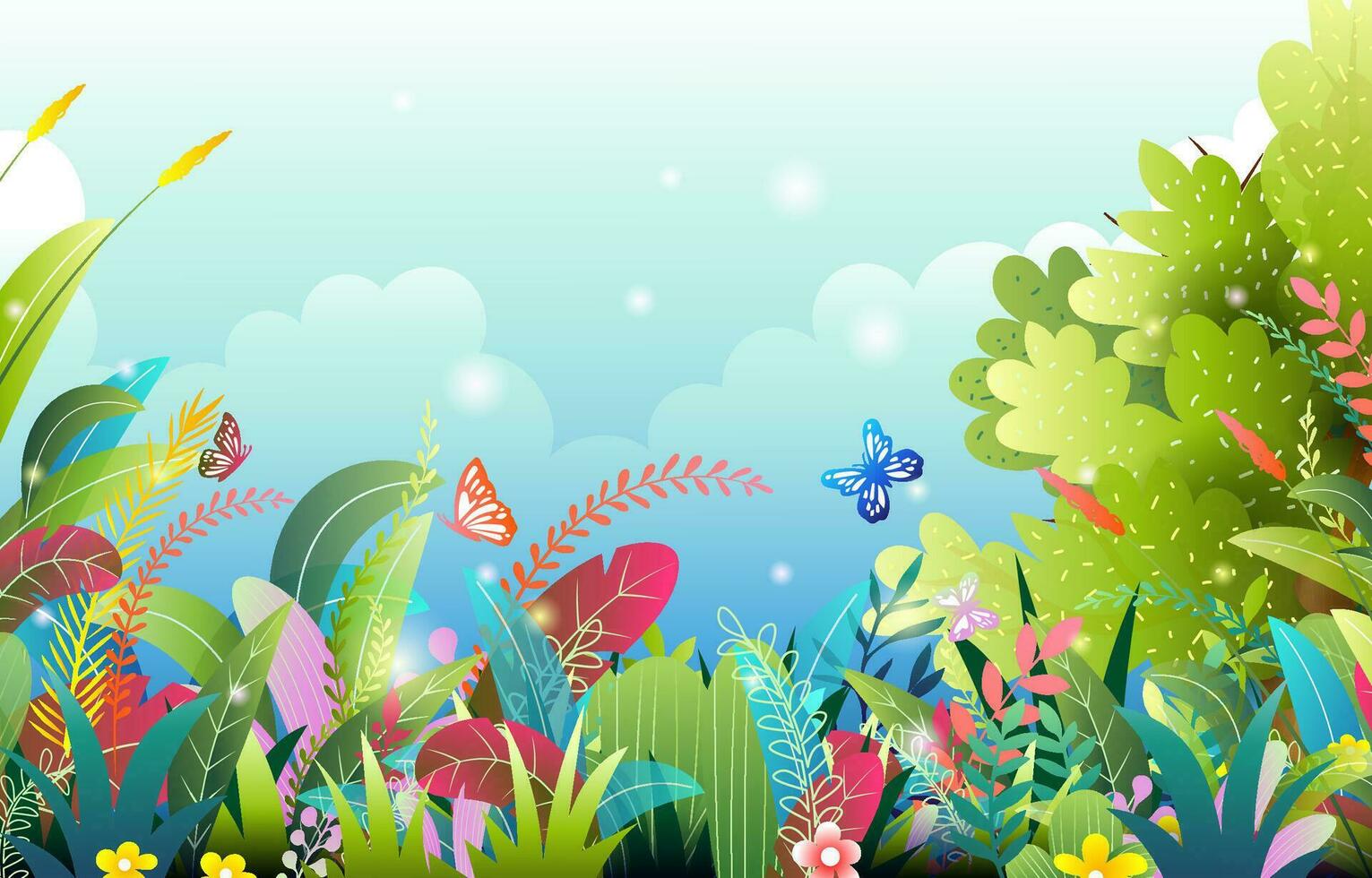 beautiful forest scene background 26723478 Vector Art at Vecteezy