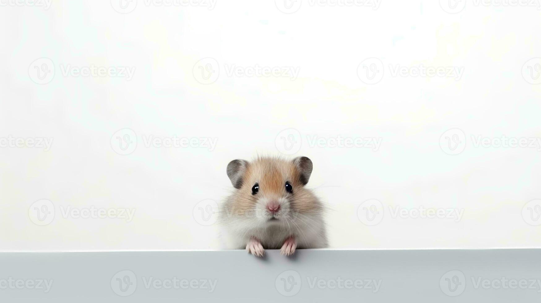 Photo of a dwarf hamster on white background. Generative AI