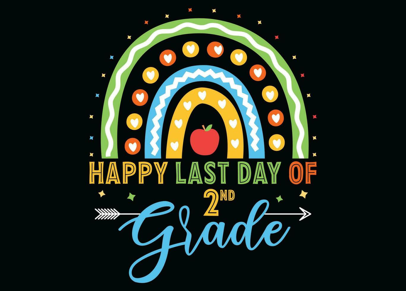 happy last day of 2nd grade vector