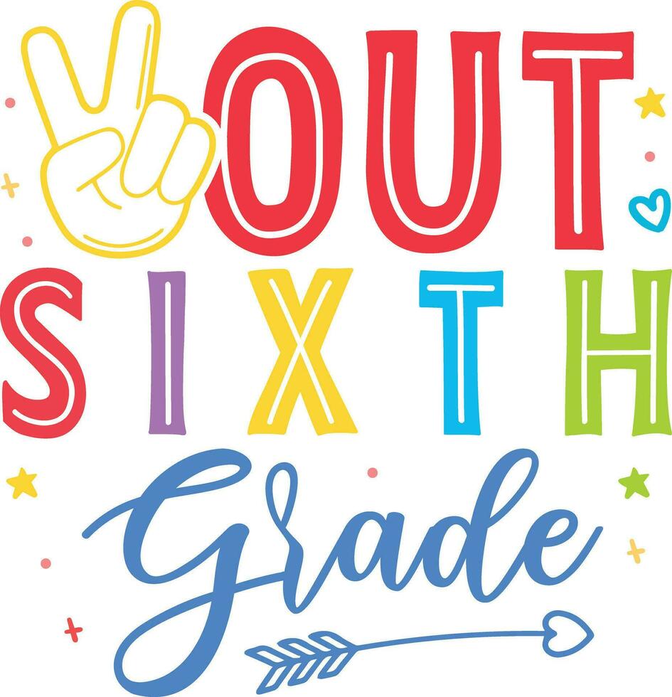 youth sixth grade sign vector