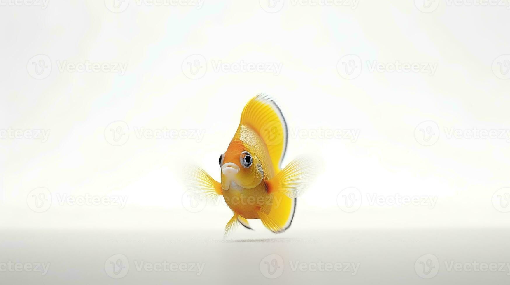 Photo of a angelfish on white background. Generative AI