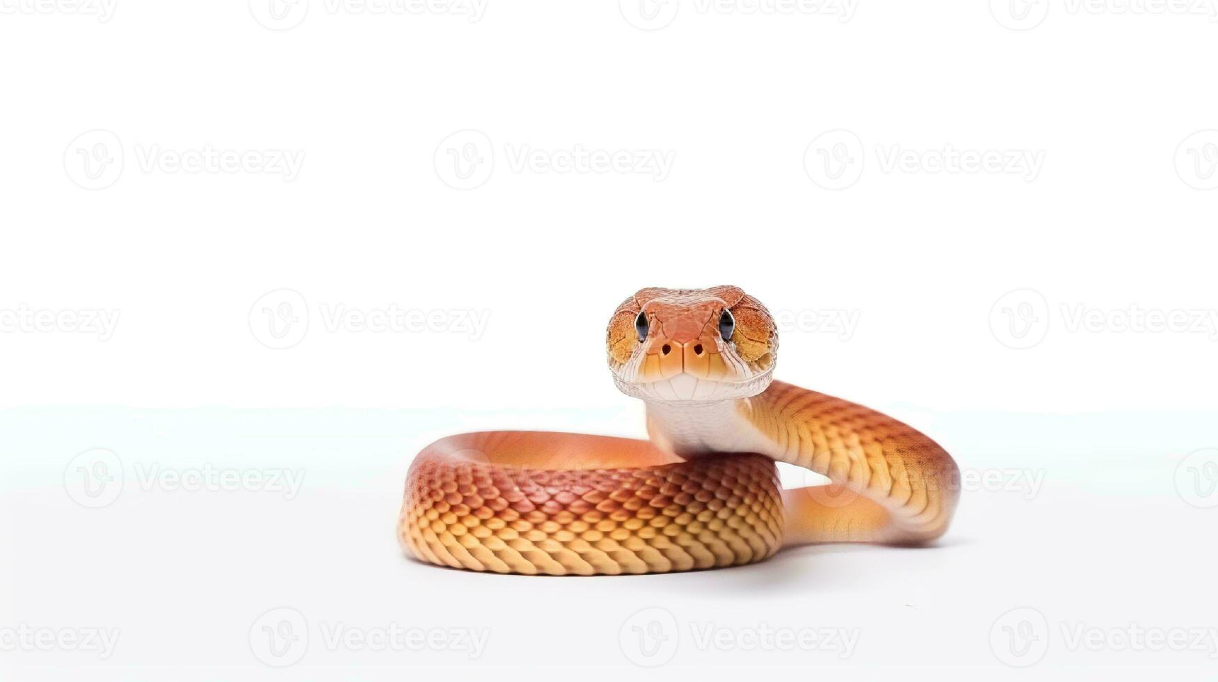 Photo of a corn snake on white background. Generative AI