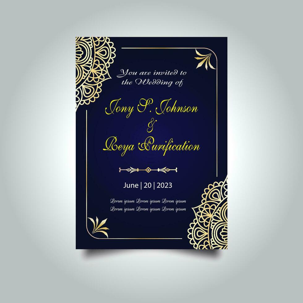 Luxury vintage golden vector invitation card template