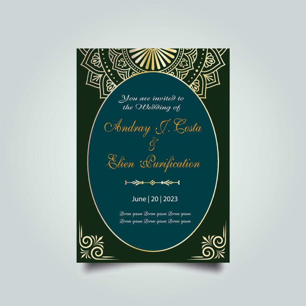 lujo Boda invitación tarjeta diseño colocar. lujo Clásico dorado vector invitación tarjeta modelo