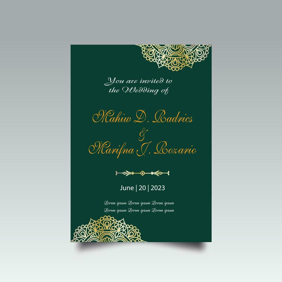 lujo Boda invitación tarjeta diseño colocar. lujo Clásico dorado vector invitación tarjeta modelo