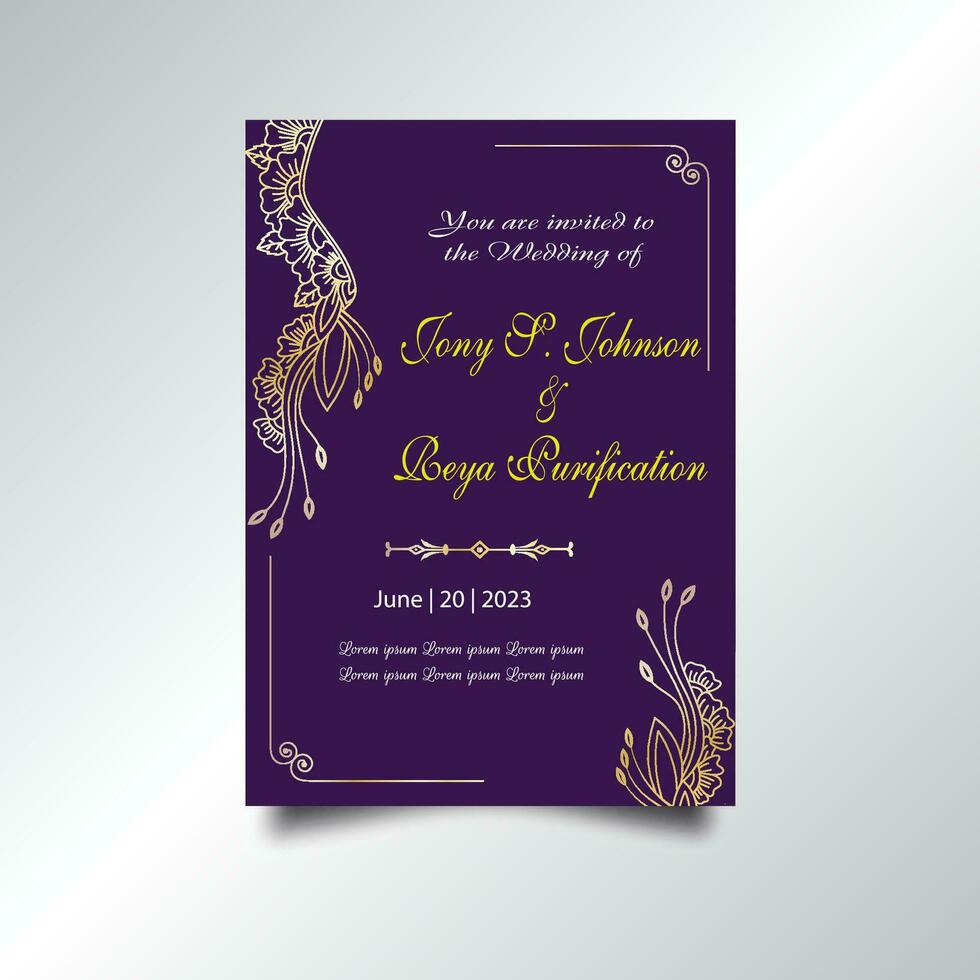 Luxury vintage golden vector invitation card template