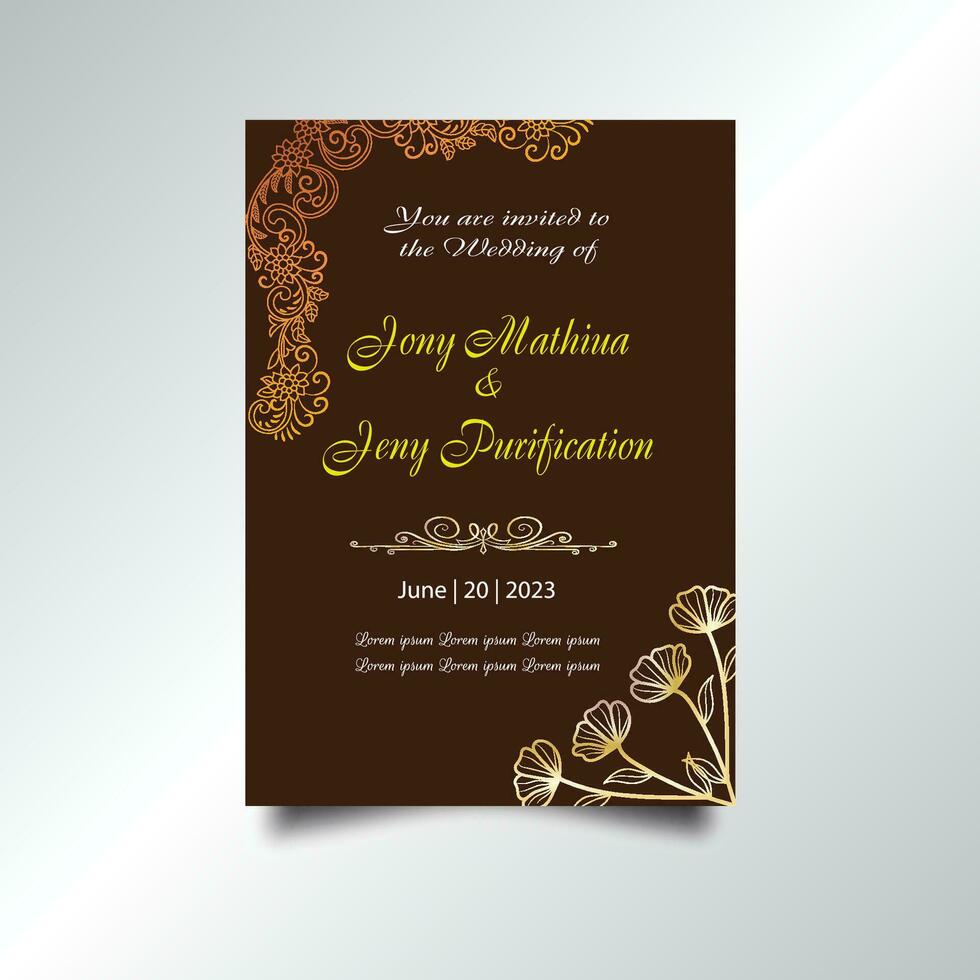 Luxury vintage golden vector invitation card template