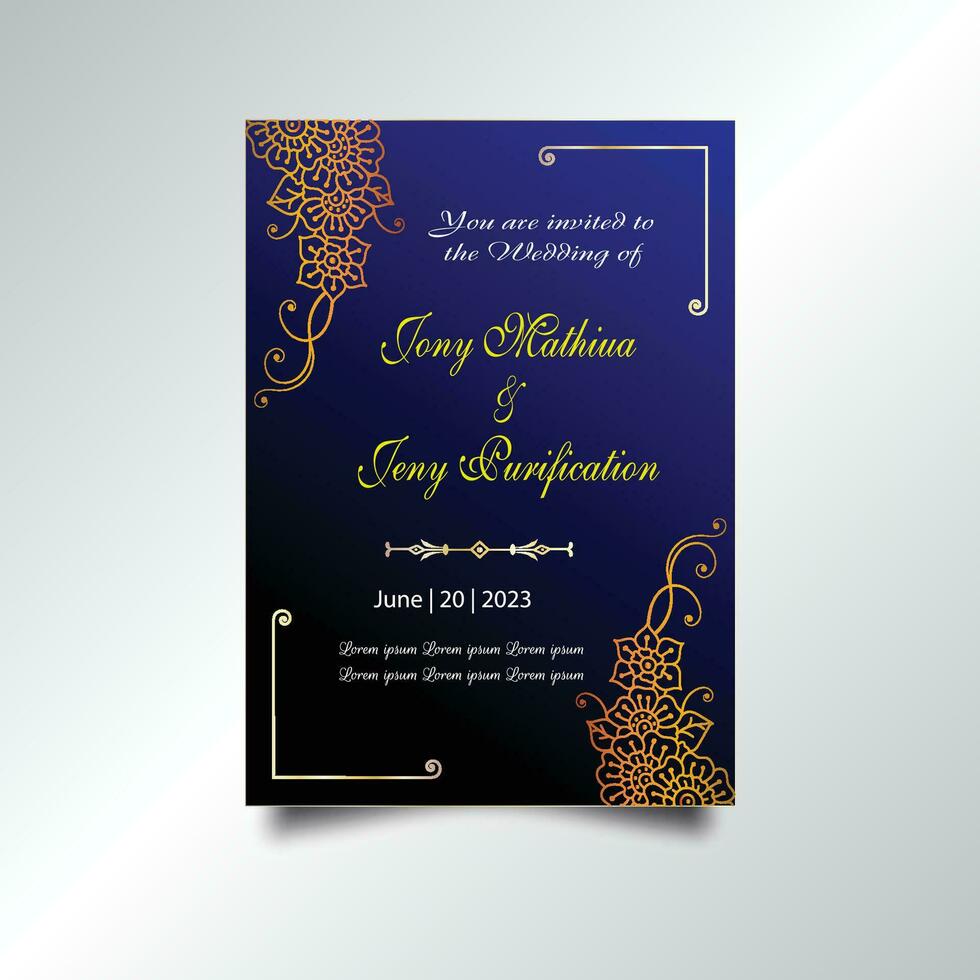 Luxury vintage golden vector invitation card template