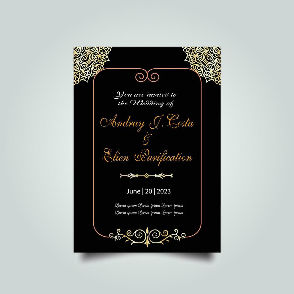 lujo Boda invitación tarjeta diseño colocar. lujo Clásico dorado vector invitación tarjeta modelo