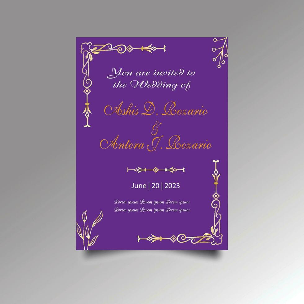 lujo Boda invitación tarjeta diseño colocar. lujo Clásico dorado vector invitación tarjeta modelo