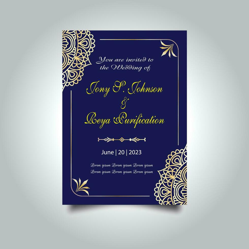 Luxury vintage golden vector invitation card template