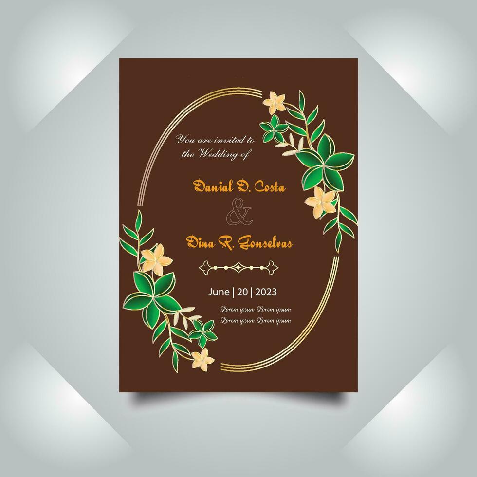 Luxury wedding invitation card design set. Luxury vintage golden vector invitation card template