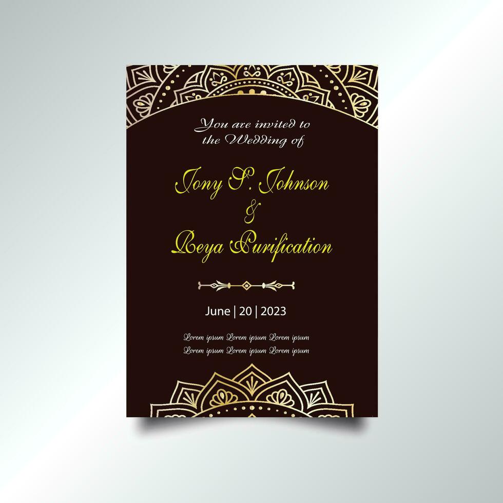 Luxury vintage golden vector invitation card template