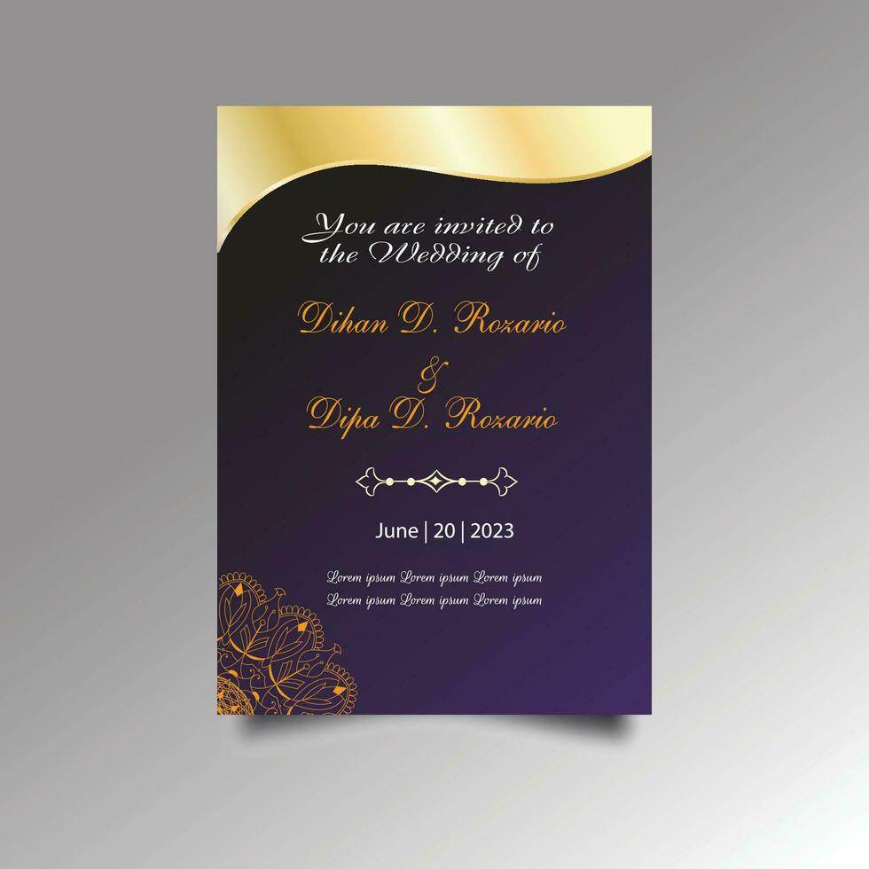 lujo Boda invitación tarjeta diseño colocar. lujo Clásico dorado vector invitación tarjeta modelo