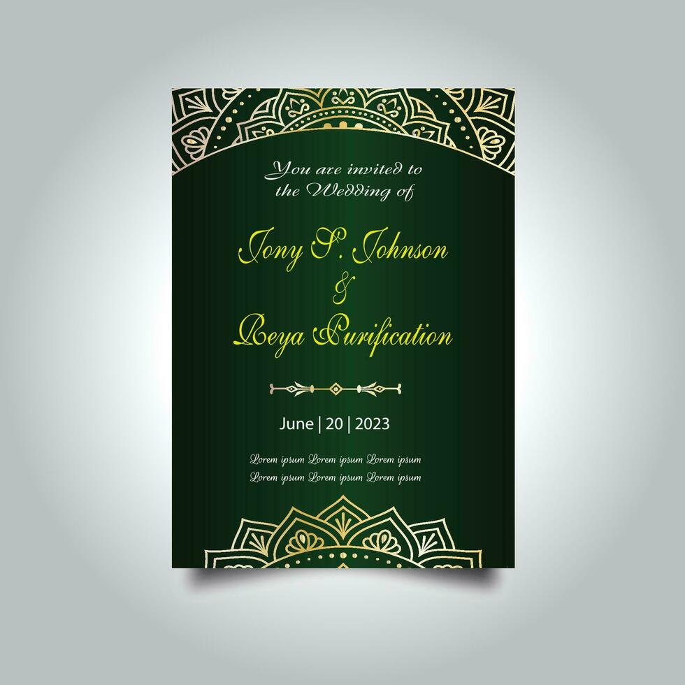 Luxury vintage golden vector invitation card template