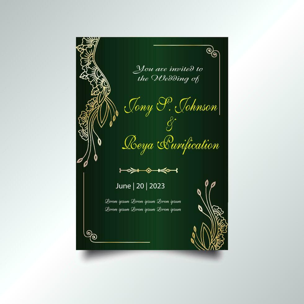 Luxury vintage golden vector invitation card template