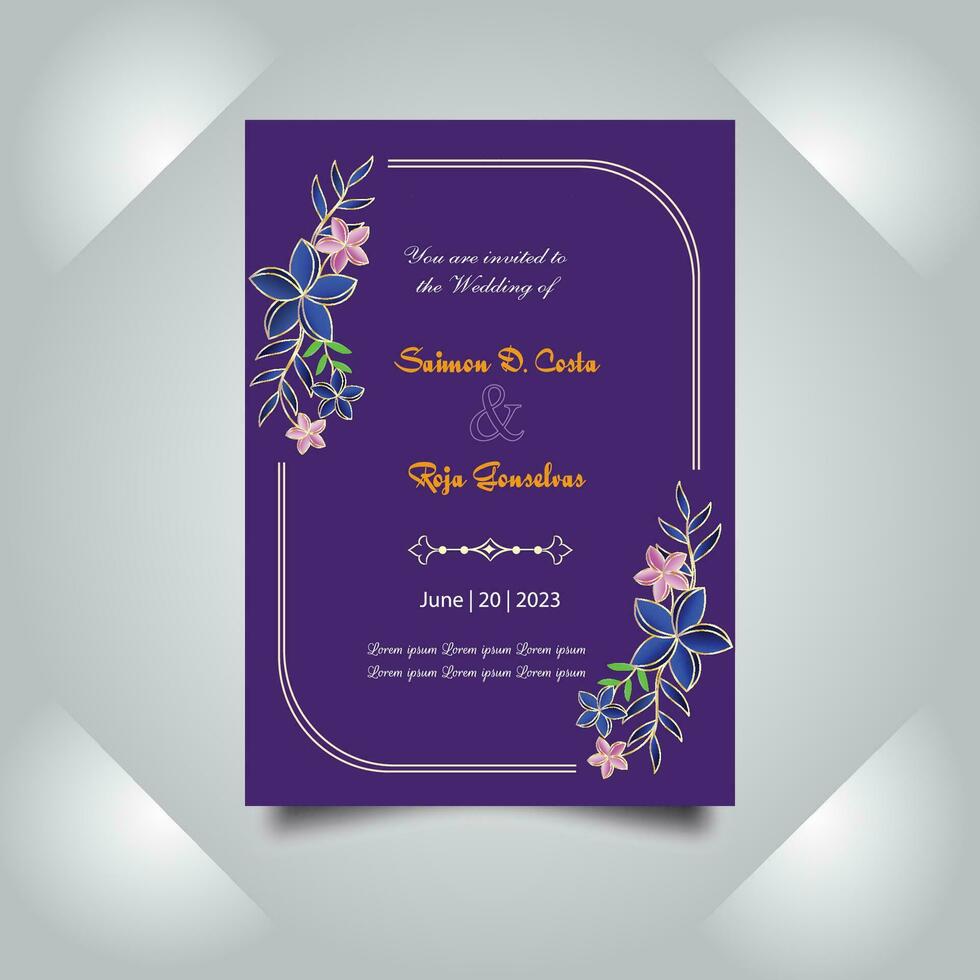 Luxury wedding invitation card design set. Luxury vintage golden vector invitation card template