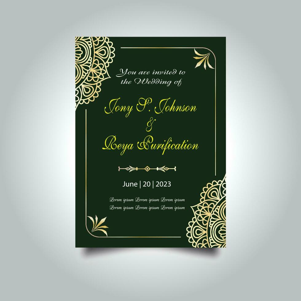 Luxury vintage golden vector invitation card template