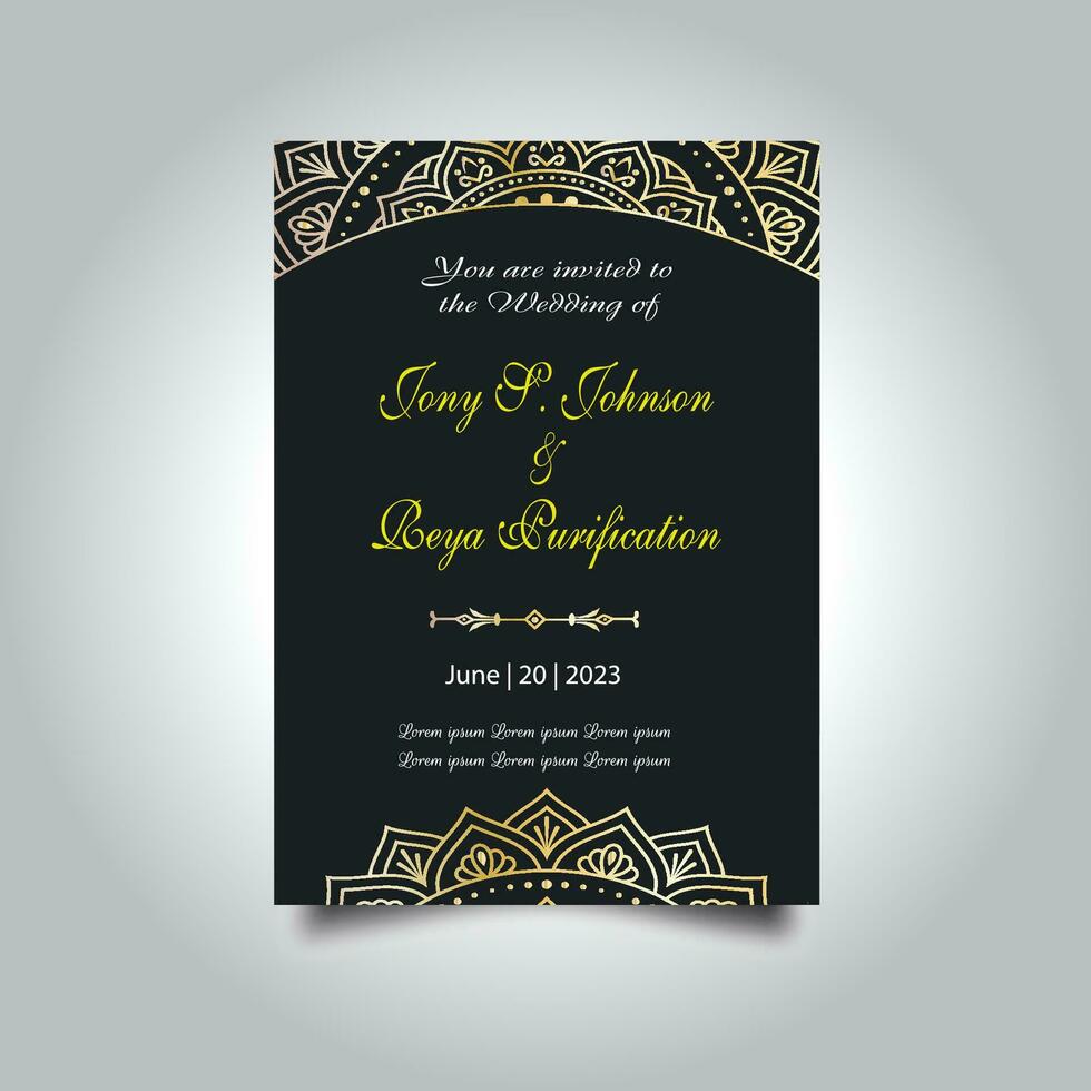Luxury vintage golden vector invitation card template