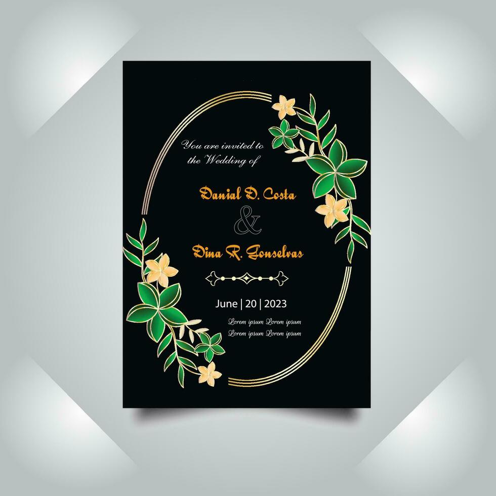 lujo Boda invitación tarjeta diseño colocar. lujo Clásico dorado vector invitación tarjeta modelo