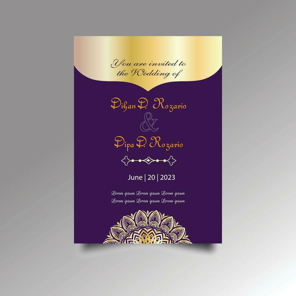 lujo Boda invitación tarjeta diseño colocar. lujo Clásico dorado vector invitación tarjeta modelo