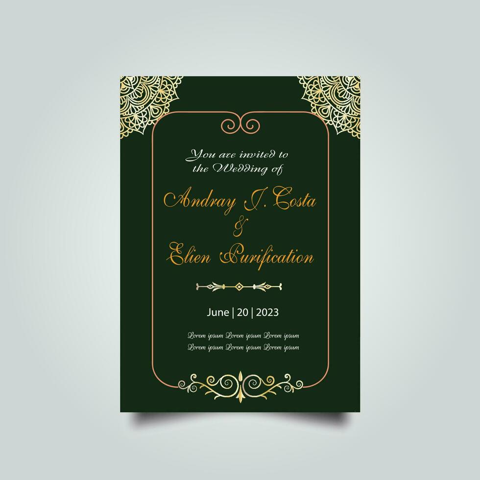 lujo Boda invitación tarjeta diseño colocar. lujo Clásico dorado vector invitación tarjeta modelo