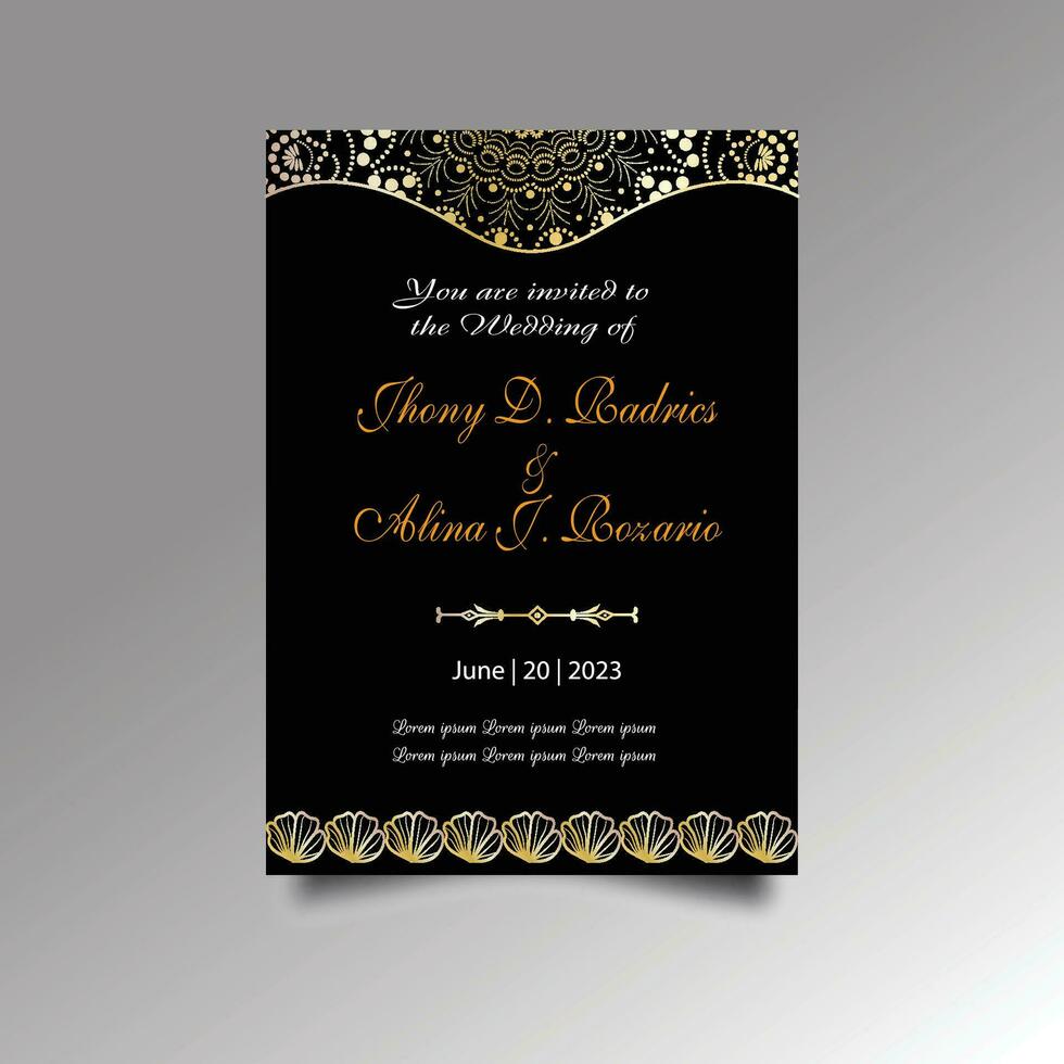 lujo Boda invitación tarjeta diseño colocar. lujo Clásico dorado vector invitación tarjeta modelo
