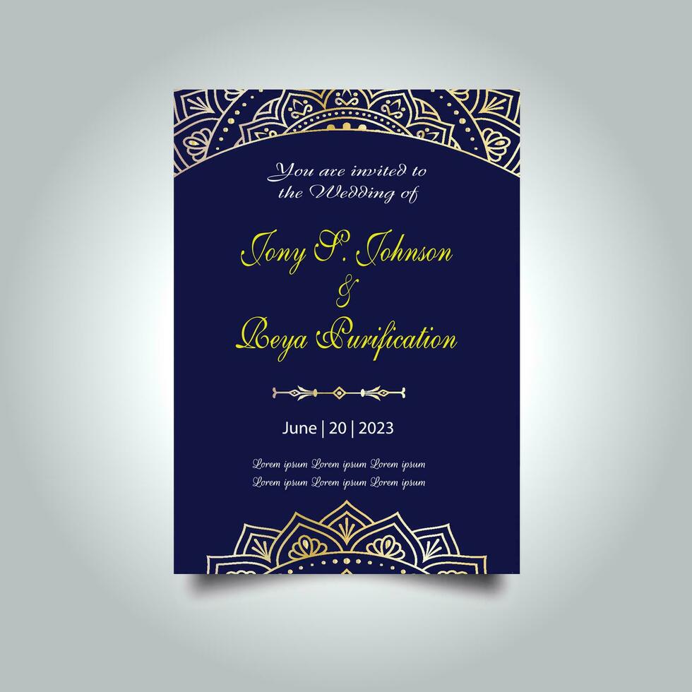 Luxury vintage golden vector invitation card template