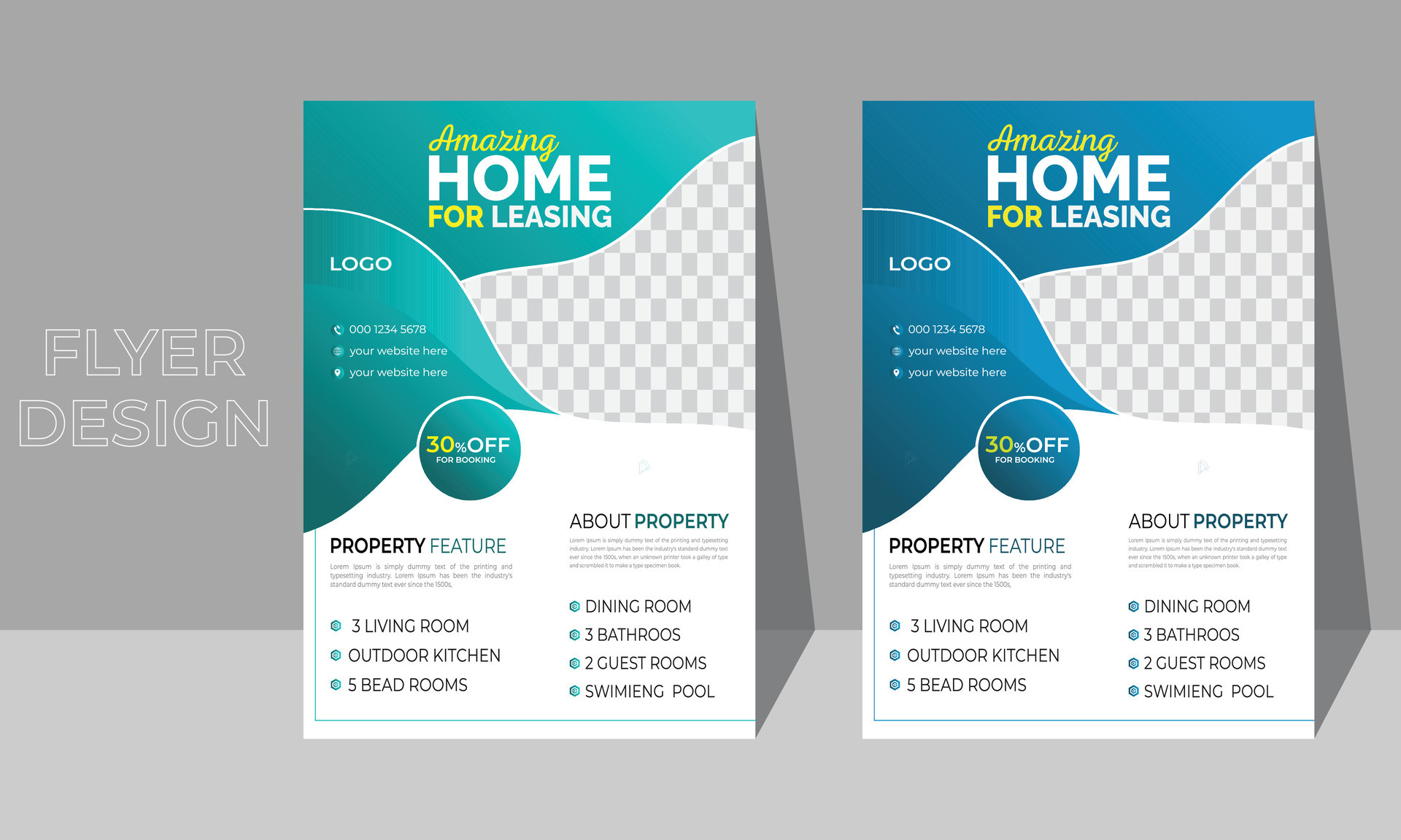 Real Estate Business Flyer Template, Property Sale Flyer Design