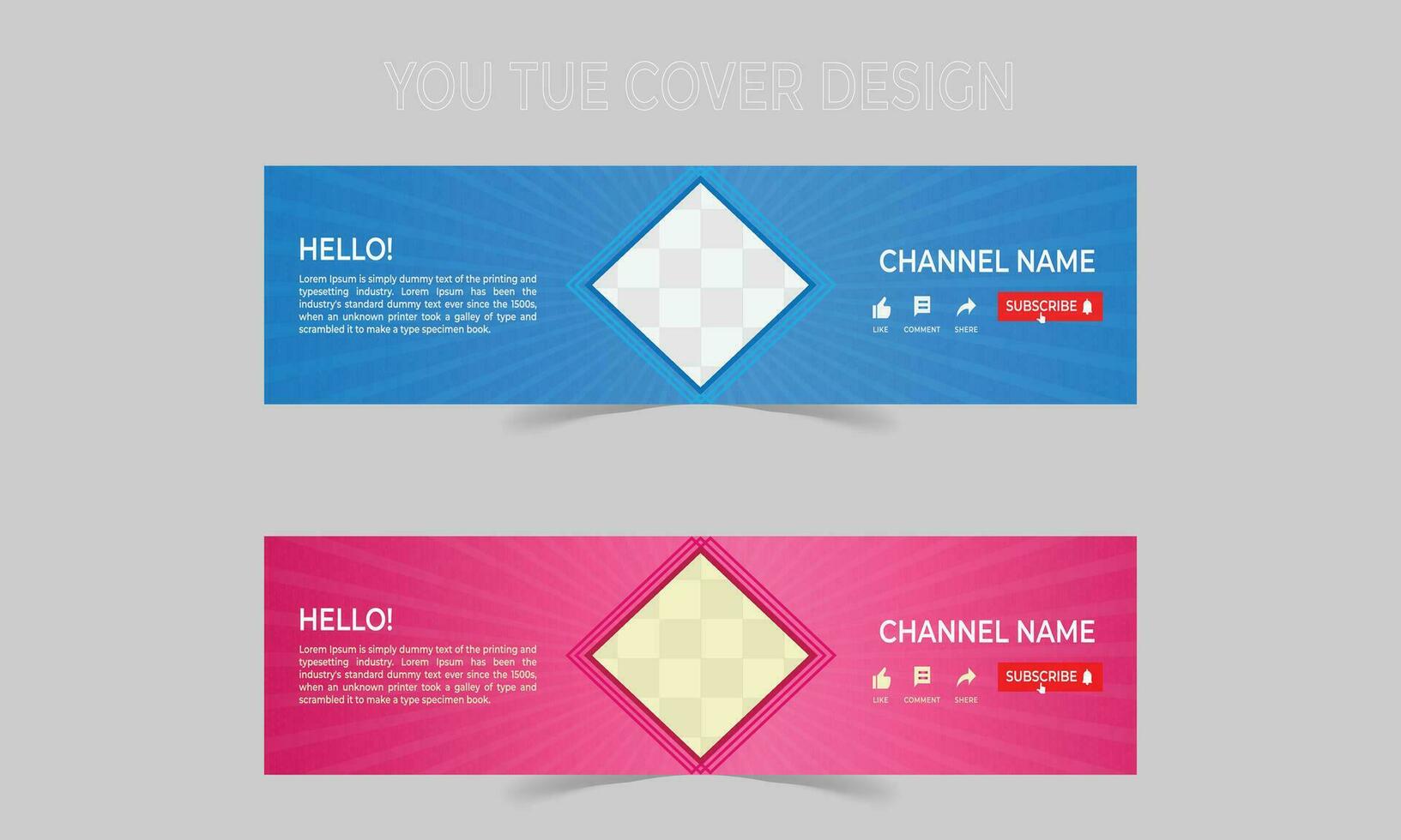 Modern simple you tube cover design vector