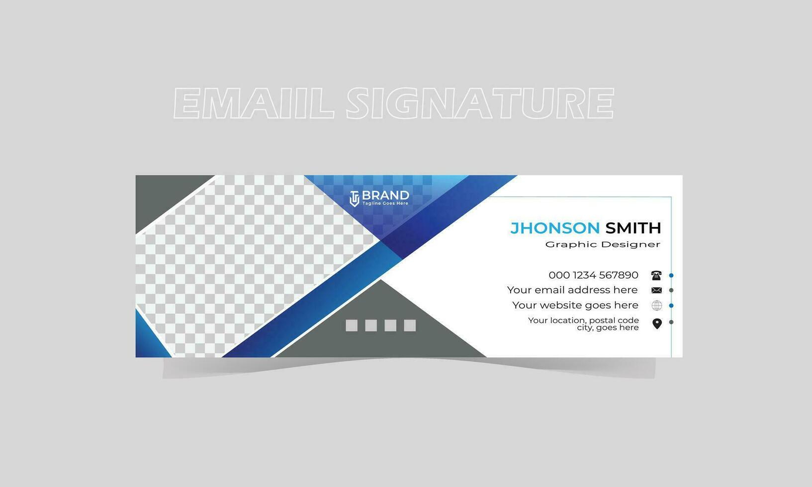 Email signature Template of geometric shapes vector