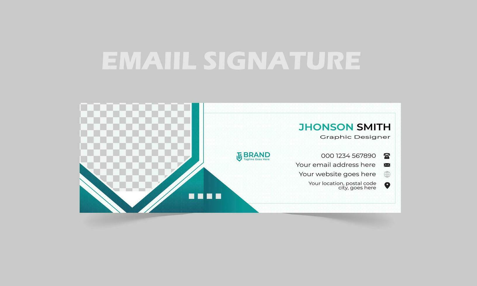 Email signature design and personal social media cover template. vector