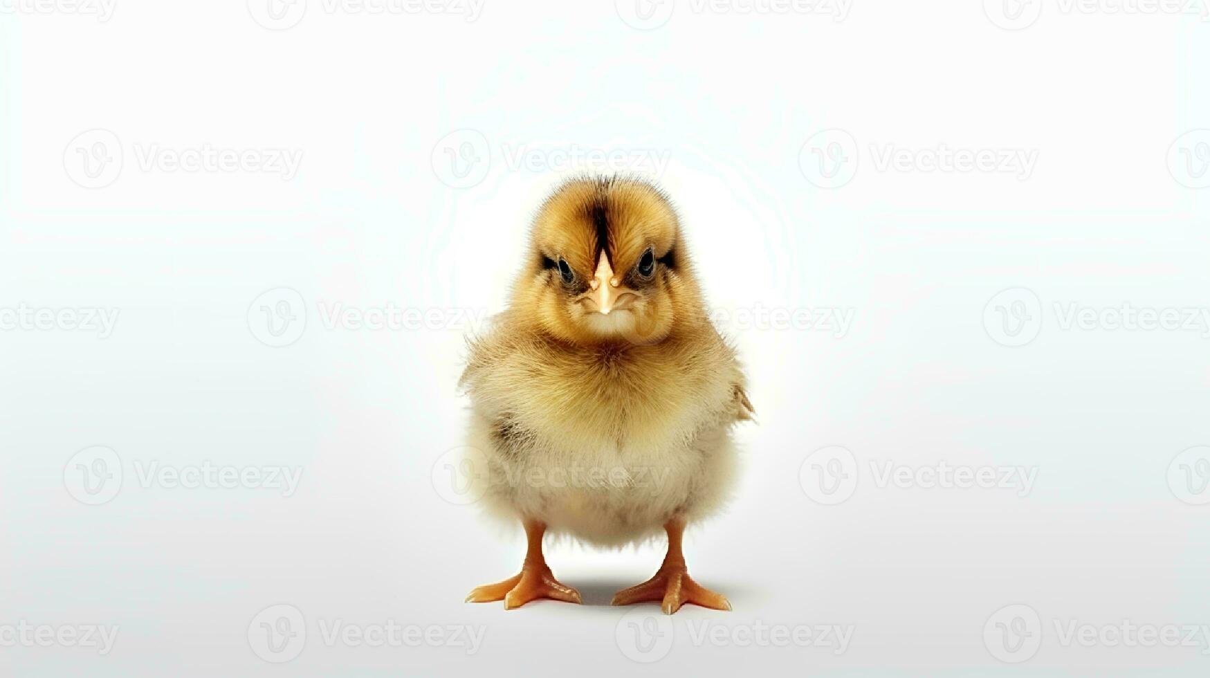 Photo of a chicken on white background. Generative AI