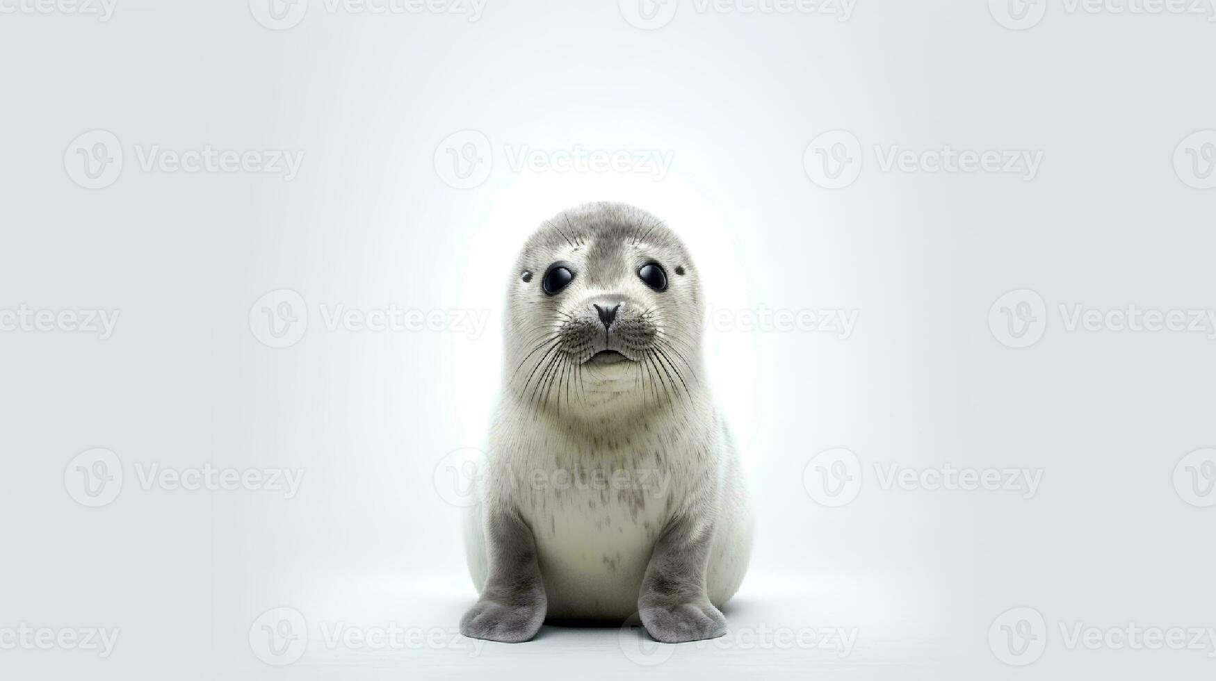 foto de un León marino en blanco antecedentes. generativo ai