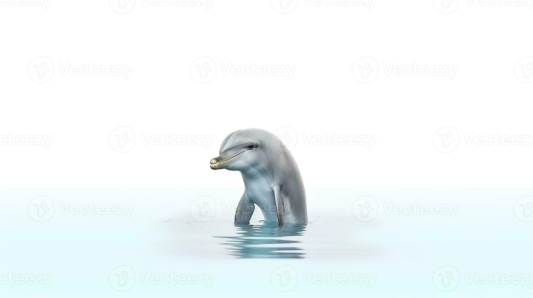 Photo of a dolphin on white background. Generative AI