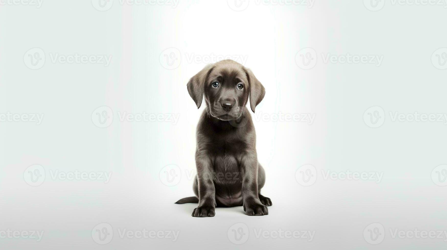 Photo of a labrador retriever on white background. Generative AI