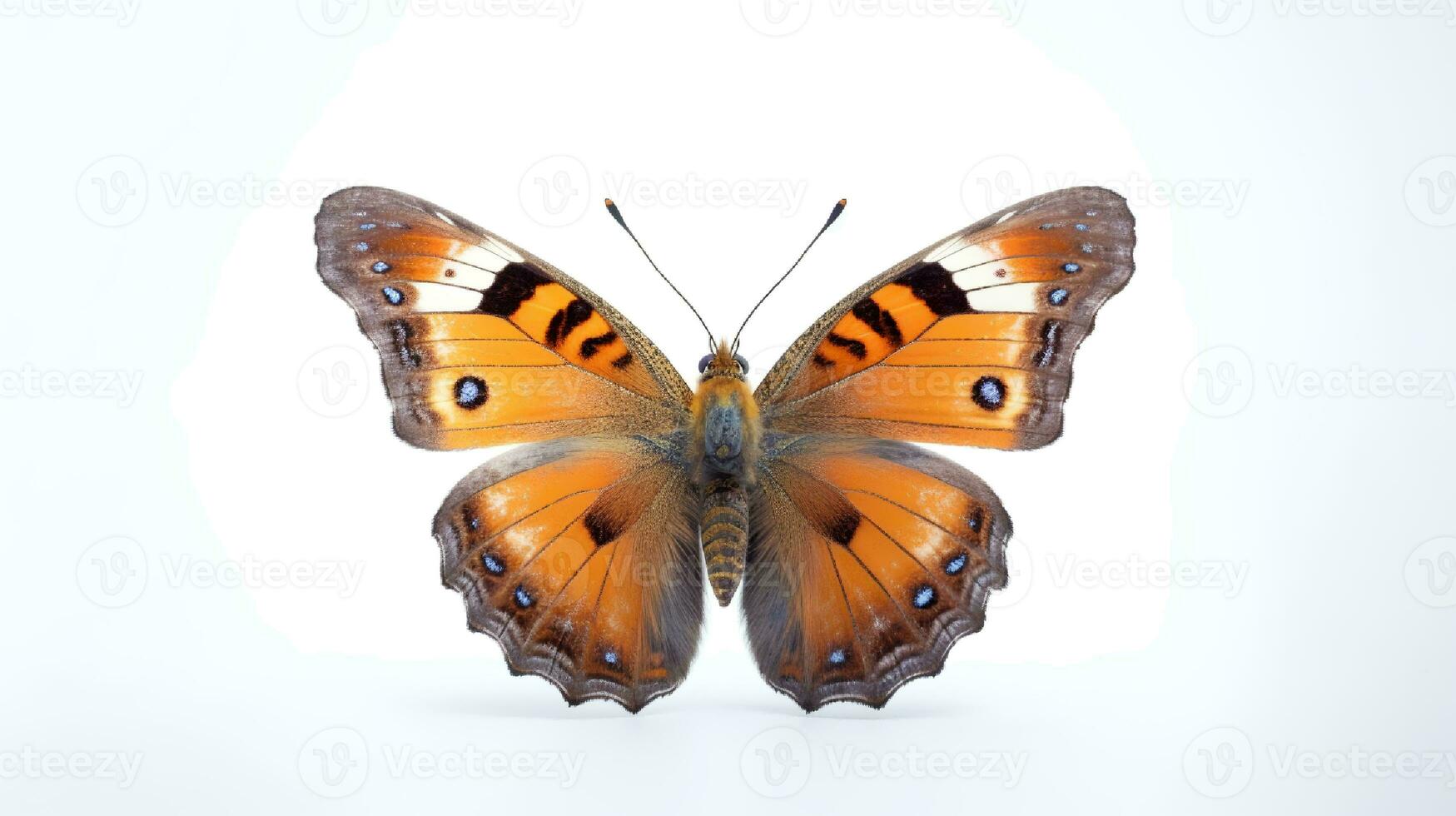 foto de un mariposa en blanco antecedentes. generativo ai