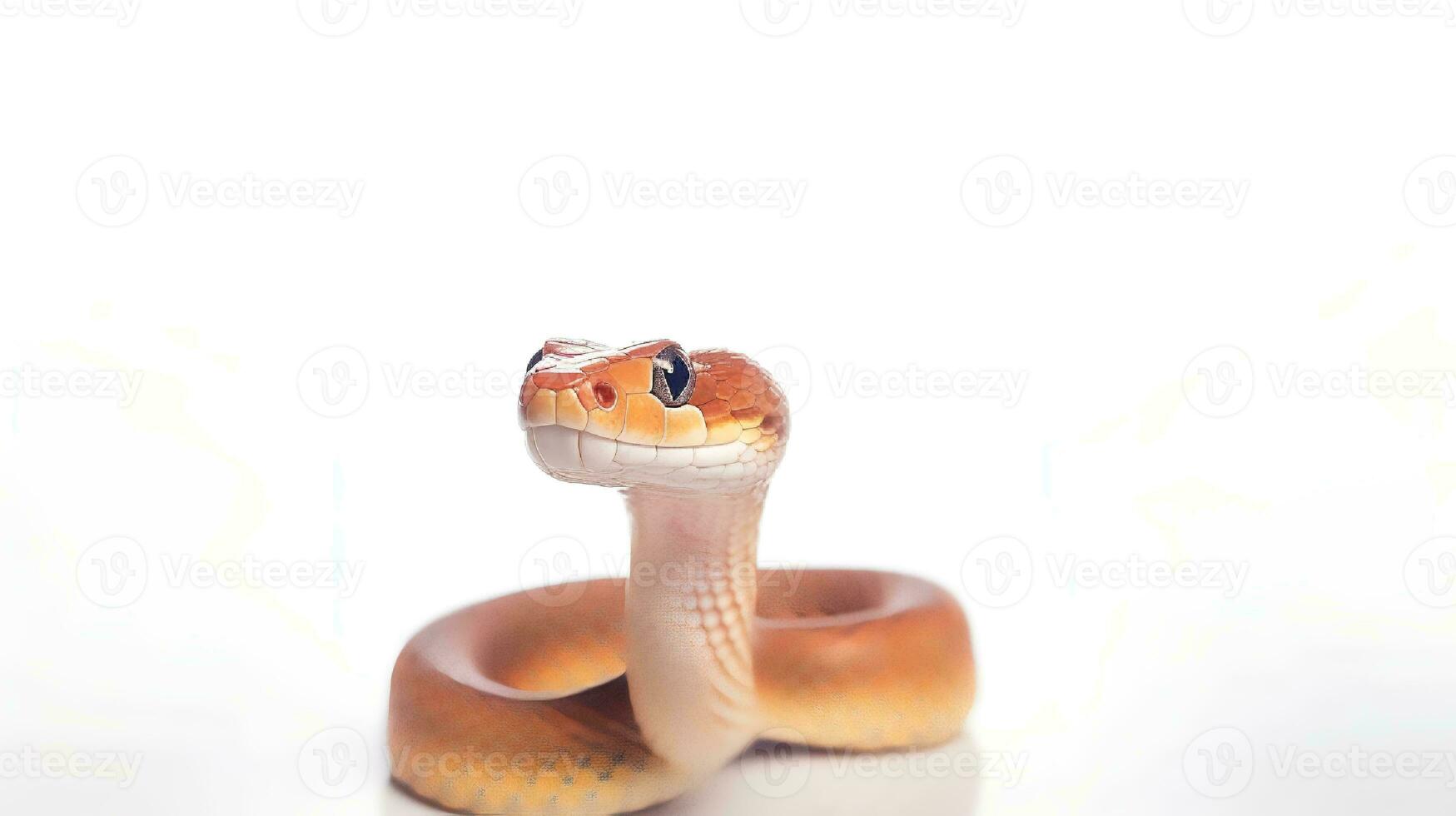 Photo of a corn snake on white background. Generative AI