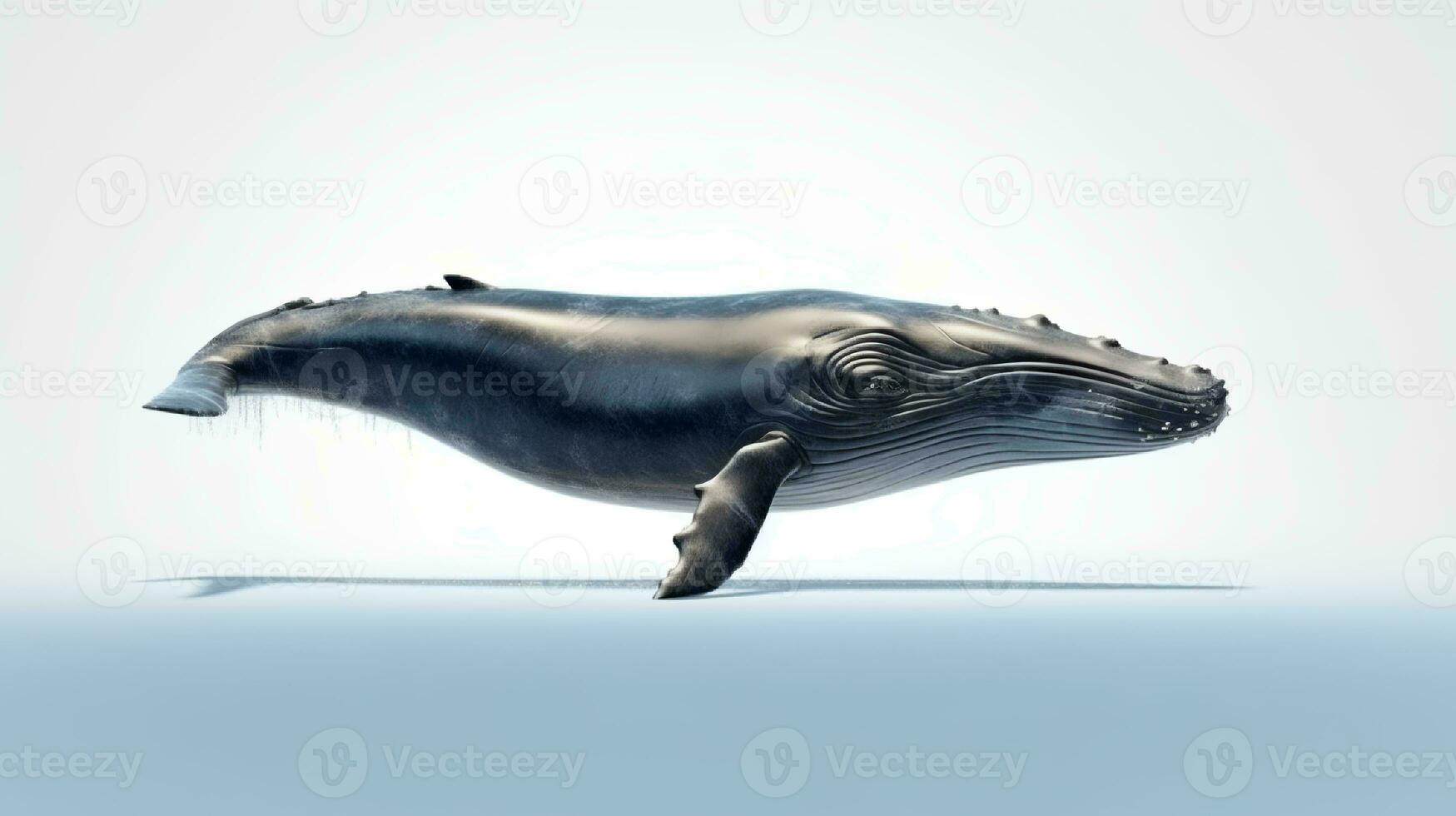 foto de un ballena en blanco antecedentes. generativo ai