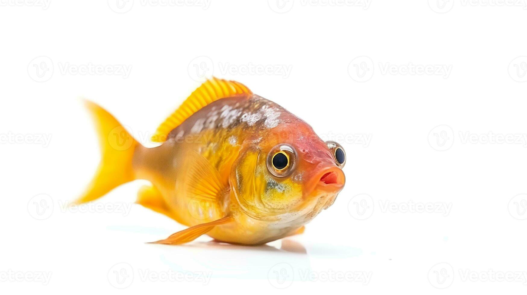 Photo of a fish on white background. Generative AI