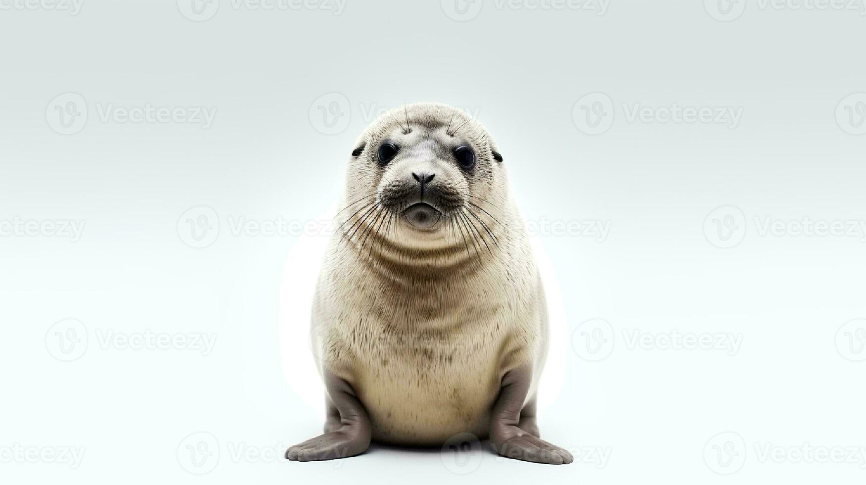 Photo of a sealion on white background. Generative AI