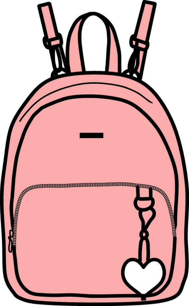Fashionable school bag illustration vector