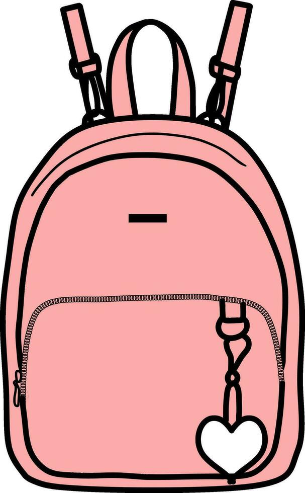 de moda colegio bolso ilustración vector