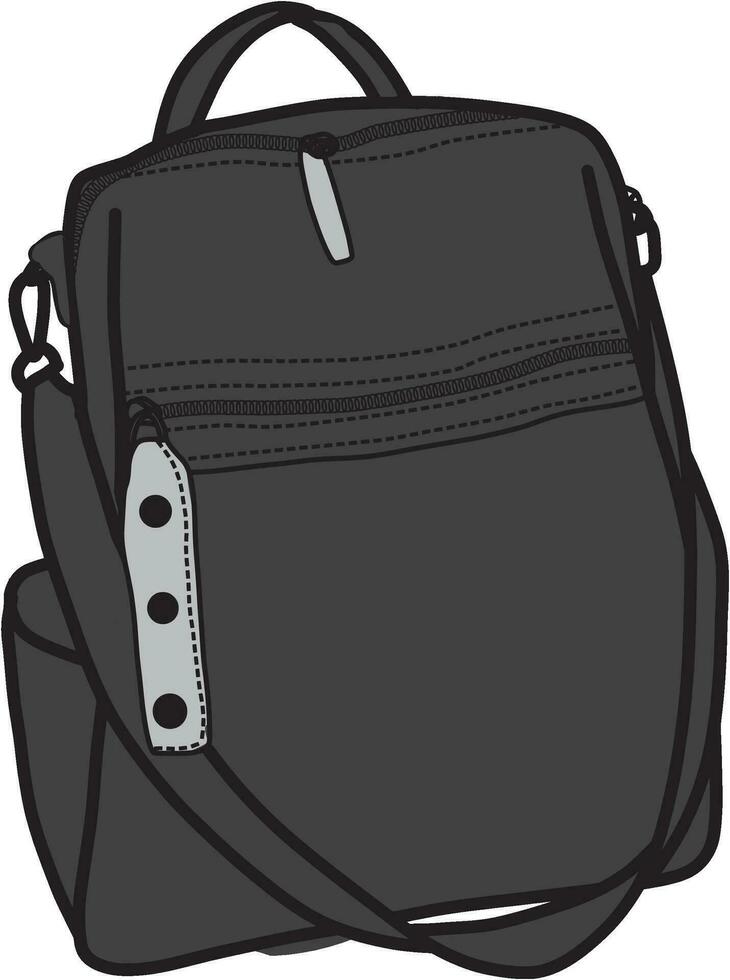 Fashionable school bag illustration vector