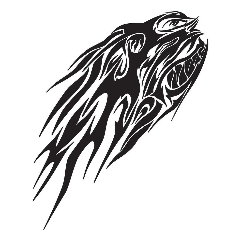 Metalhead Tribal tatto Variant 8 ,good for graphic designs resources, print, poster, tattoo, and more. vector