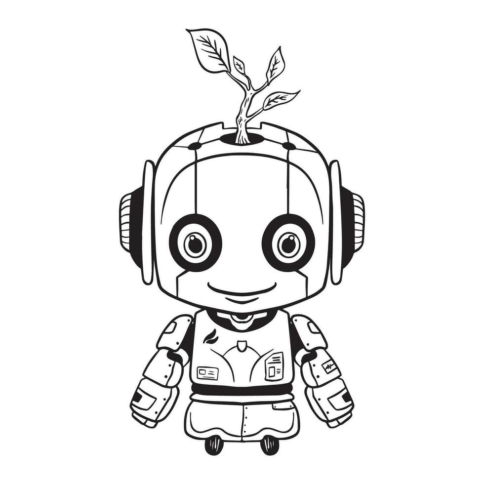 Premium Vector  Robot coloring book dot markers for kids ,mechanical  character design.