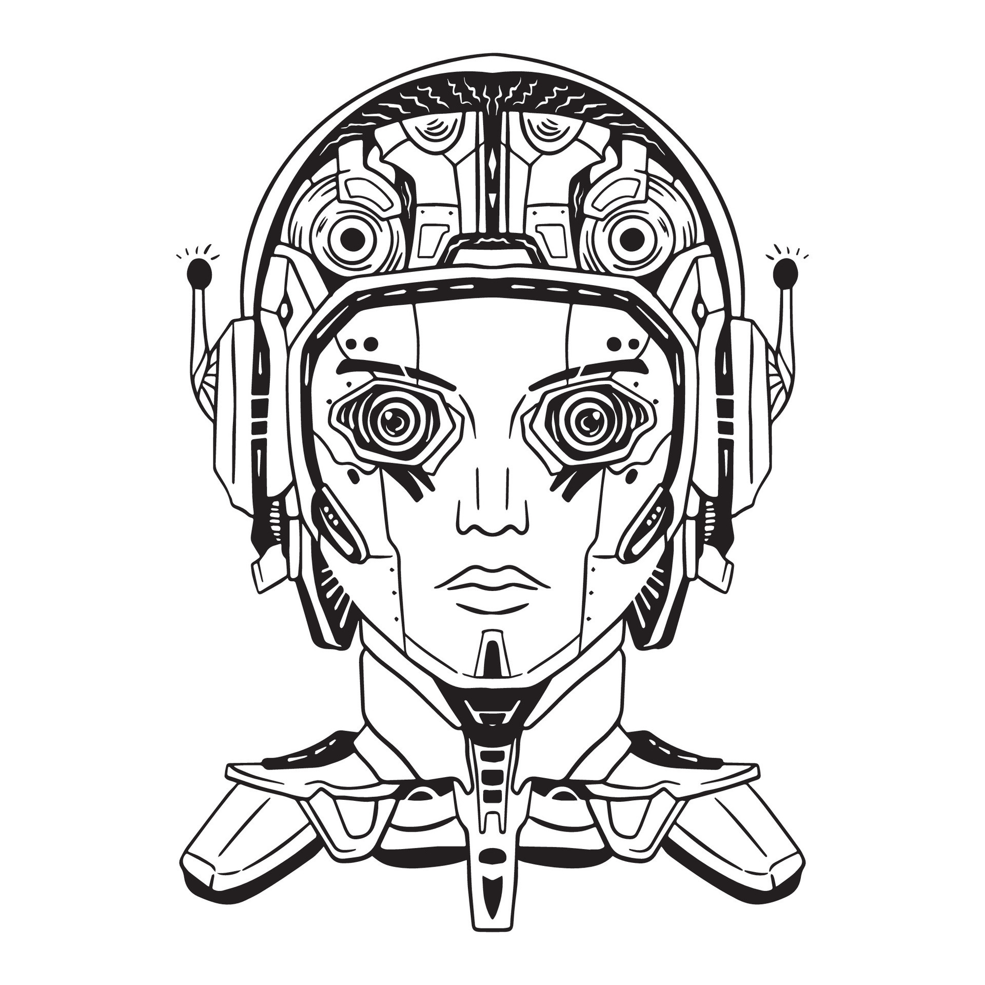 Robot face design outlet